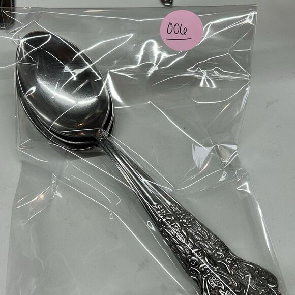 Versailles Stainless Serving Spoons Slotted MCM 8" MSI Flatware Japan Floral - Picture 13 of 13